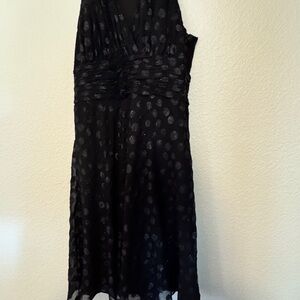 Elegant Black Polka Dot Dress